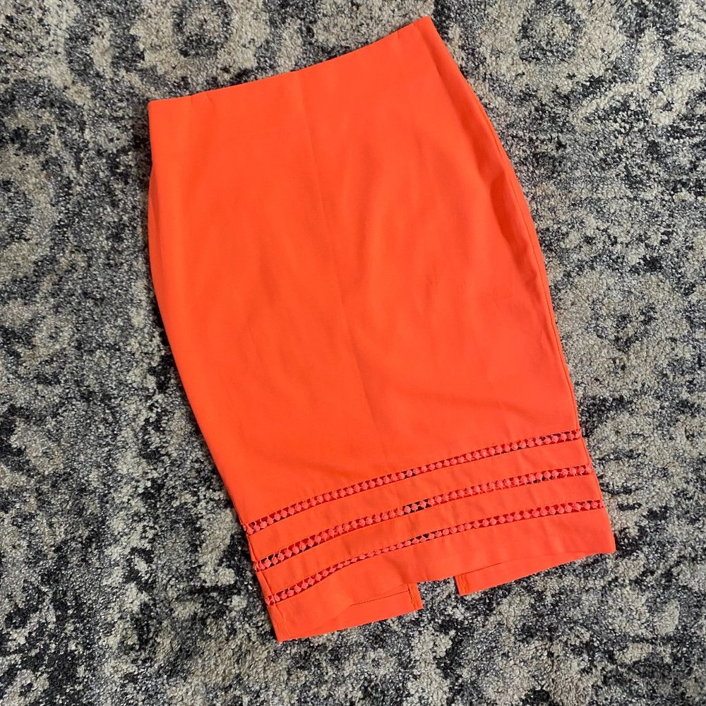 Orange Pencil Skirt Size S